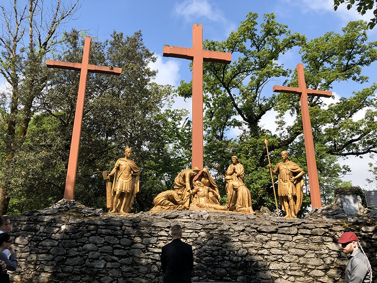 Charlie Baldinger walked through the Stations of the Cross while on the Warrior to Lourdes Pilgrimage in Lourdes, France in 2018. Photo courtesy of the Baldinger family